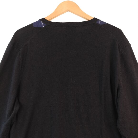 Jos A Bank Mens Argyle Sweater Size XL Black Red Merino Wool Traveler Academia - Picture 11 of 13